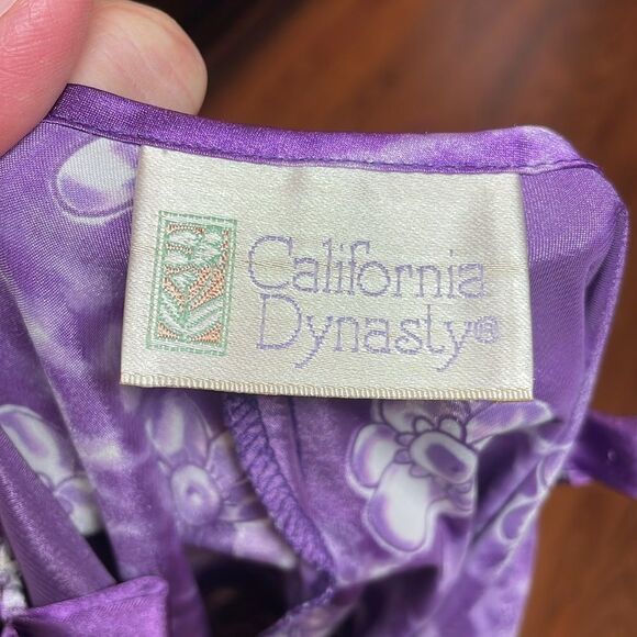 Vintage California Dynasty Purple Floral Nightie, Fairycore Slip Dress, Medium - Picture 6 of 7